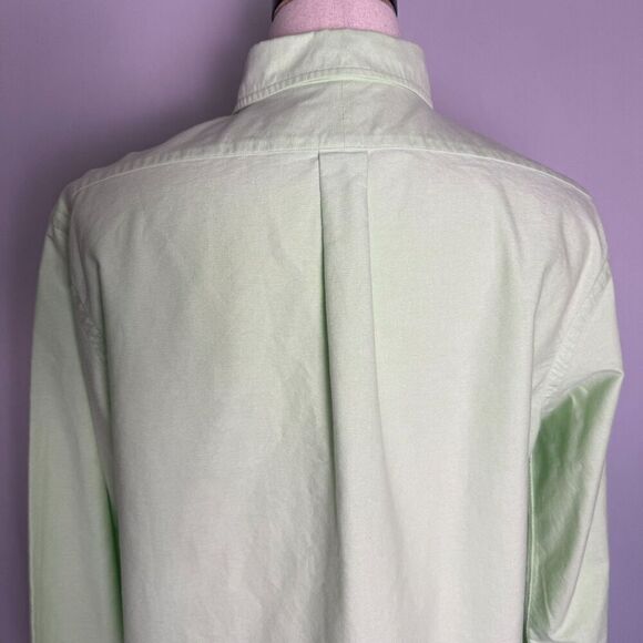 Ralph Lauren 100% Cotton Light Green Long Sleeve Button Down 17 36/37 Pony - Picture 4 of 13
